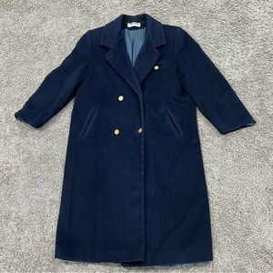 Forrani Forecaster 100% Wool Coat Black Button Up Womens 9/10 Petite Made In USA